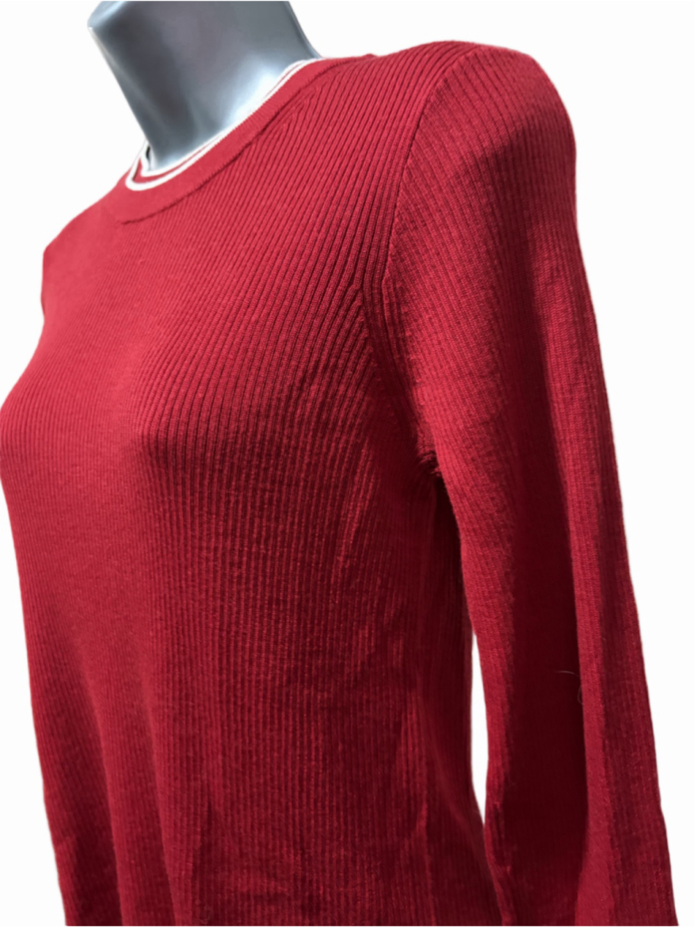 NWT Madewell Double Layered Crewneck in Merino-Silk Blend Size medium in red - Picture 6 of 10